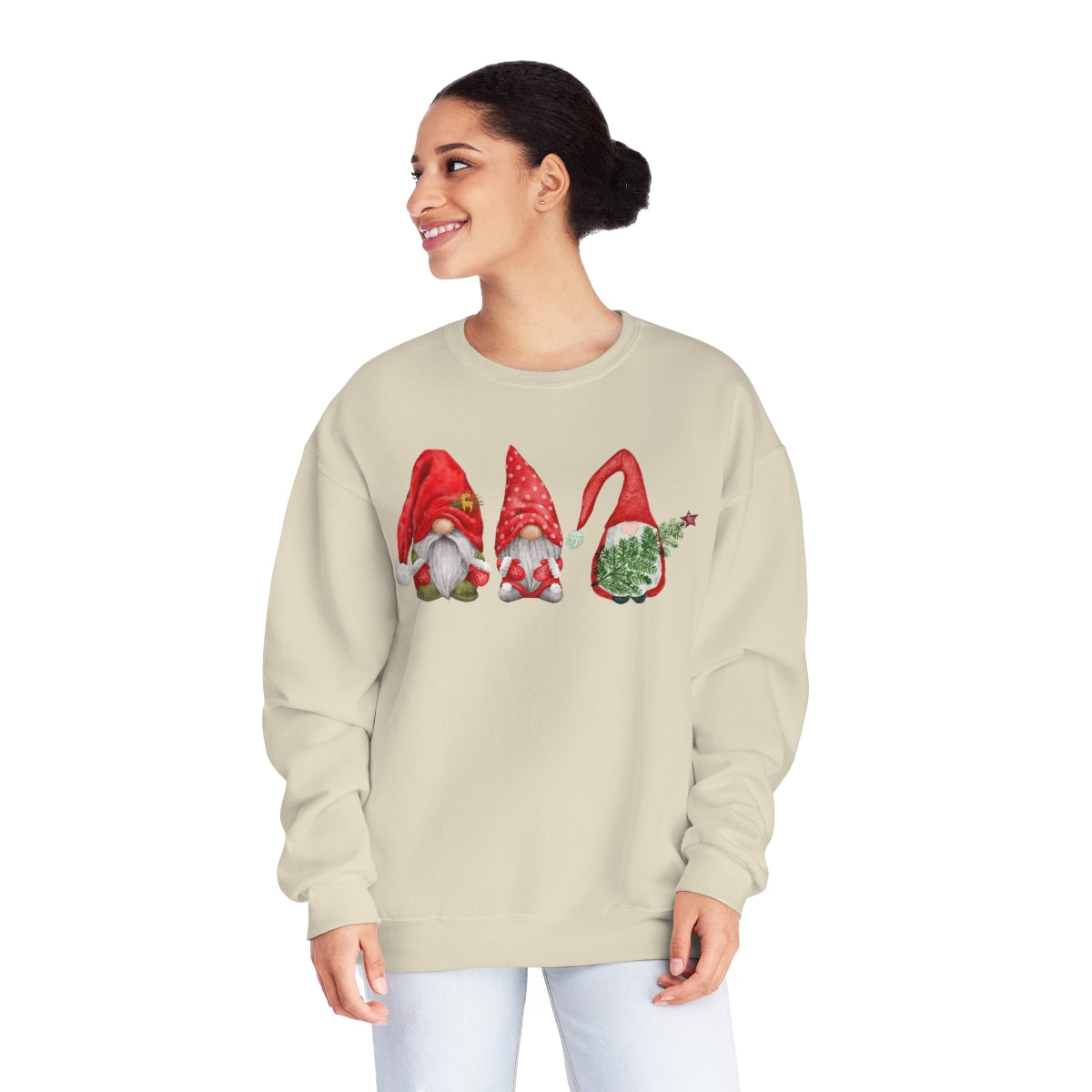 Santa Watercolor Gnomes Christmas Sweatshirt, Christmas Sweatshirt, Christmas Gnomes Shirt, Holiday Shirt