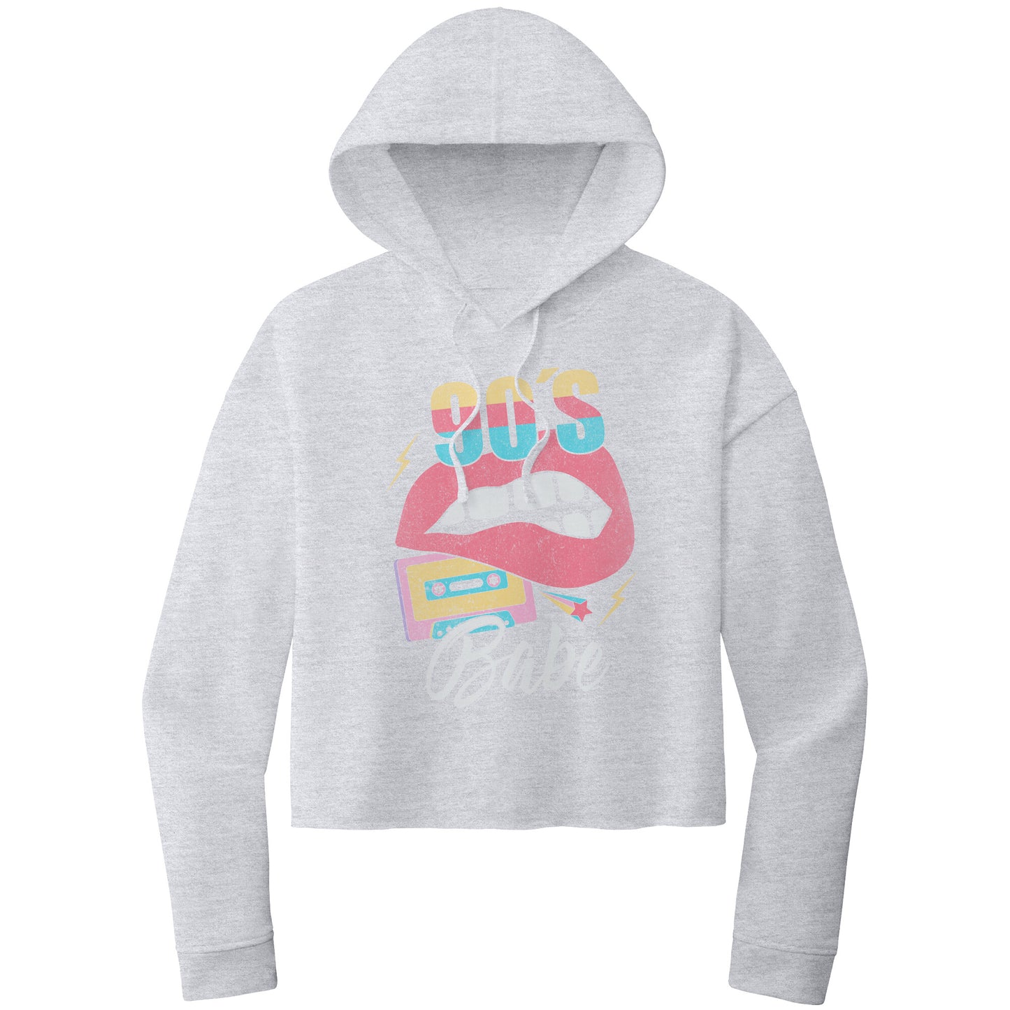 90's Babe Hooded Cropped Sweatshirt, 90's Retro Cropped Hoodie, Retro Hoodie Sweatshirt, Cassette Tape Hoodie