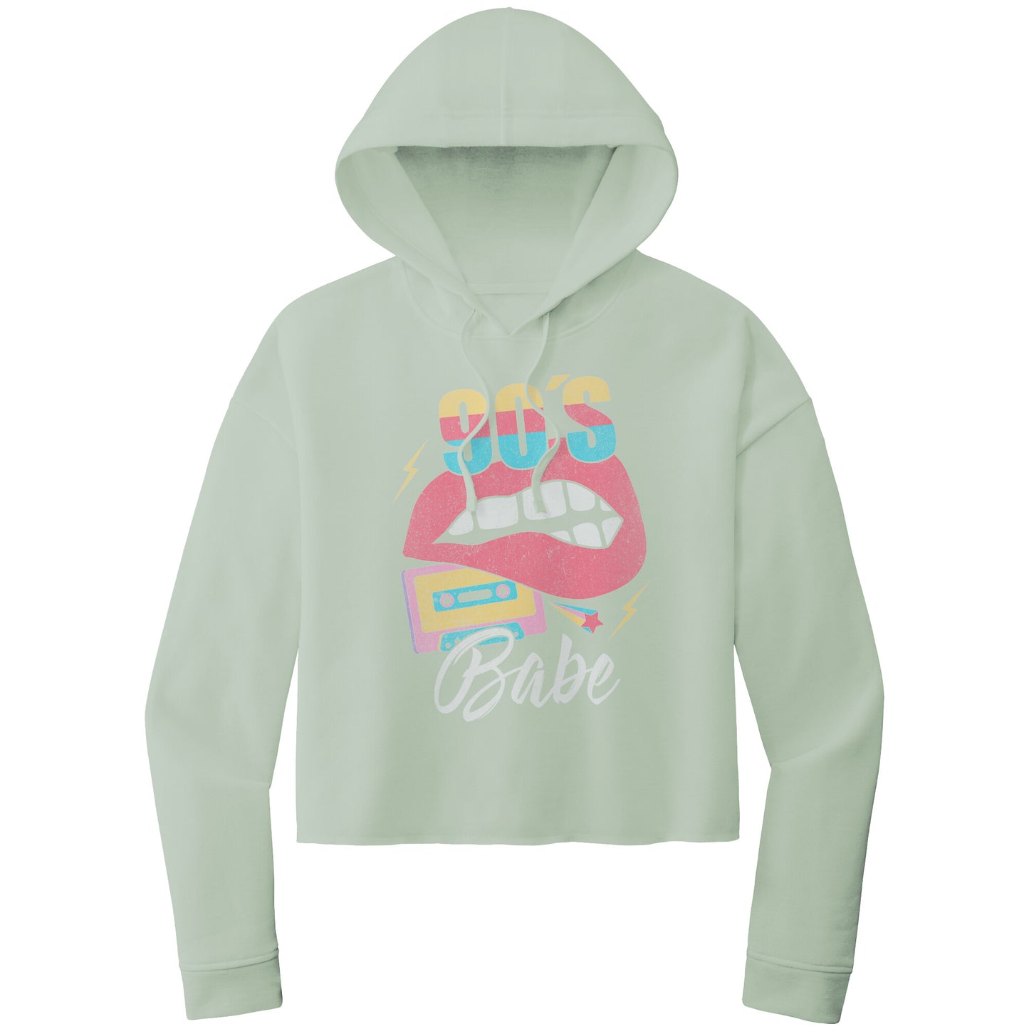 90's Babe Hooded Cropped Sweatshirt, 90's Retro Cropped Hoodie, Retro Hoodie Sweatshirt, Cassette Tape Hoodie