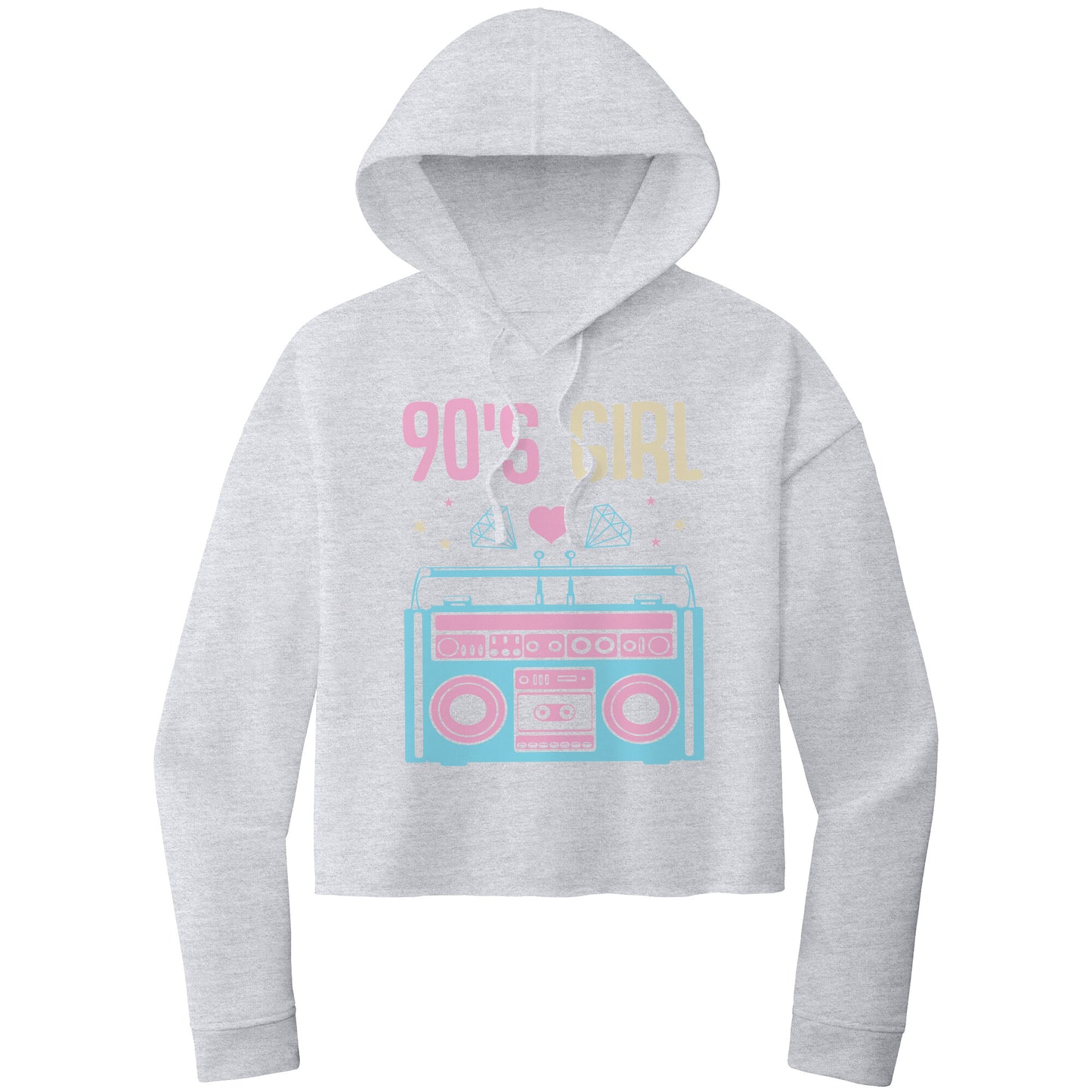 90's Girl Hooded Cropped Sweatshirt, 90's Retro Cropped Hoodie, Retro Hoodie Sweatshirt, Cassette Tape Hoodie