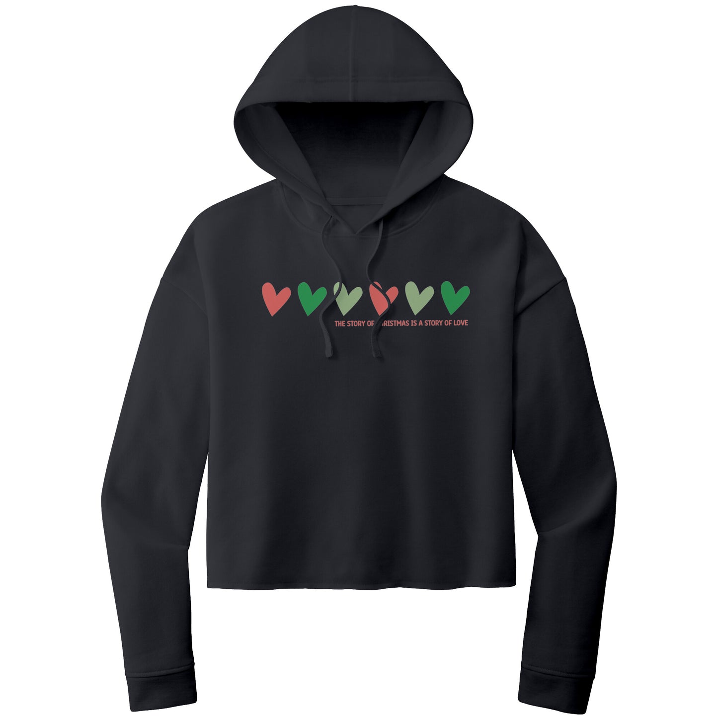Christmas Crop Hoodie, Christmas Cropped Sweatshirt, The Story of Christmas Cropped Hoodie, Heart Christmas Shirt