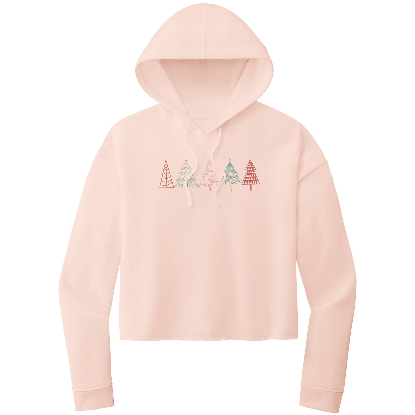 Christmas Crop Hoodie, Christmas Cropped Sweatshirt, Christmas Trees Christmas Cropped Hoodie