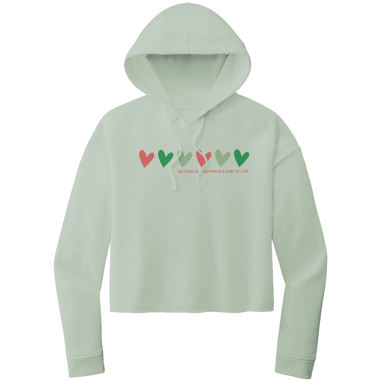 Christmas Crop Hoodie, Christmas Cropped Sweatshirt, The Story of Christmas Cropped Hoodie, Heart Christmas Shirt