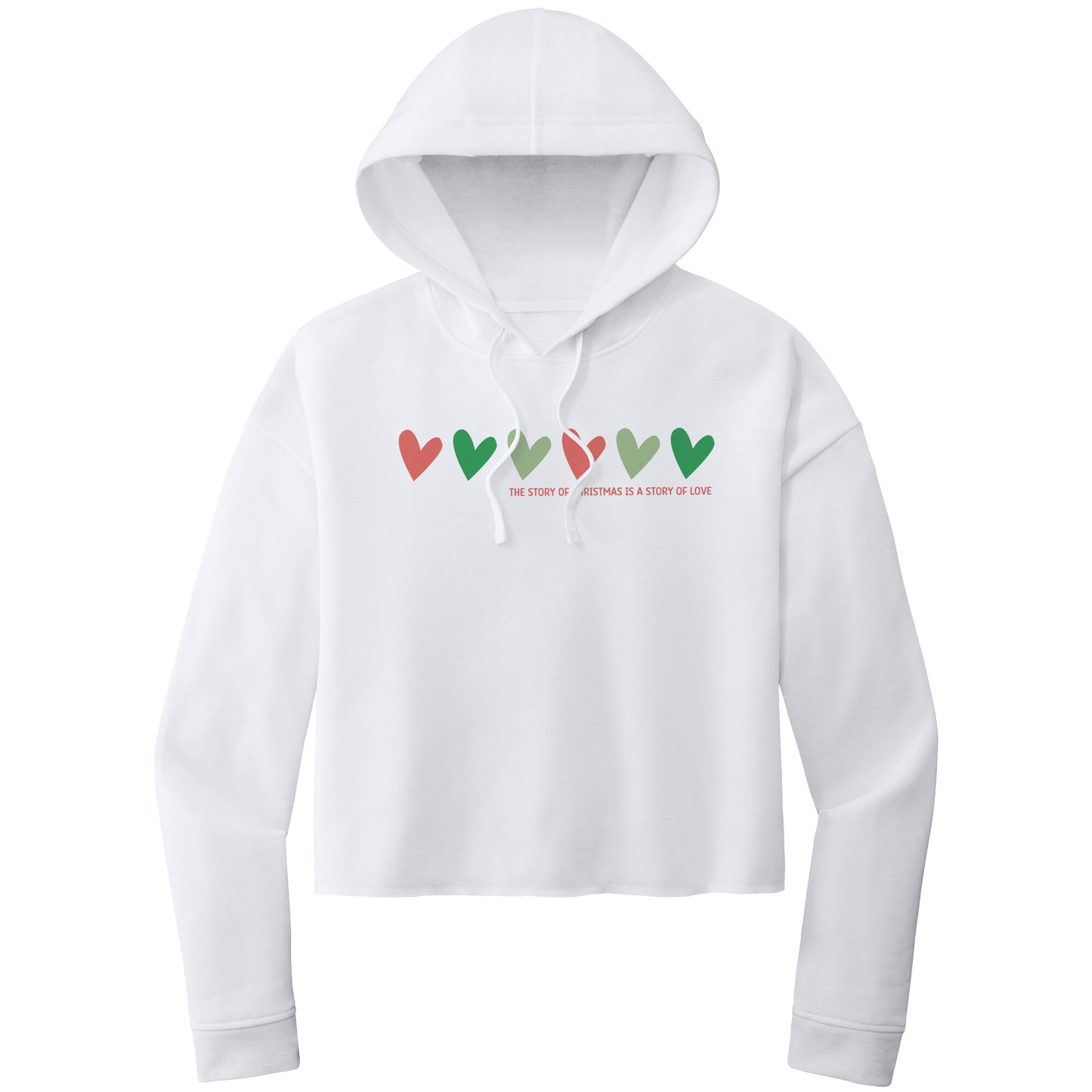 Christmas Crop Hoodie, Christmas Cropped Sweatshirt, The Story of Christmas Cropped Hoodie, Heart Christmas Shirt