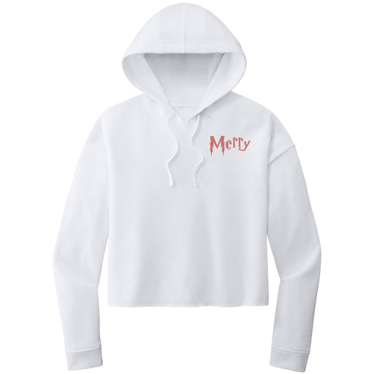 Christmas Crop Hoodie, Wizard Merry Christmas Hoodie, Cropped Wizard Christmas Hoodie