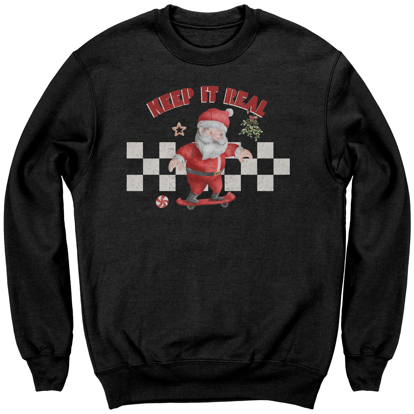 Christmas Youth Sweatshirt, Santa Christmas Youth Sweatshirt, Keep It Real Santa Sweatshirt