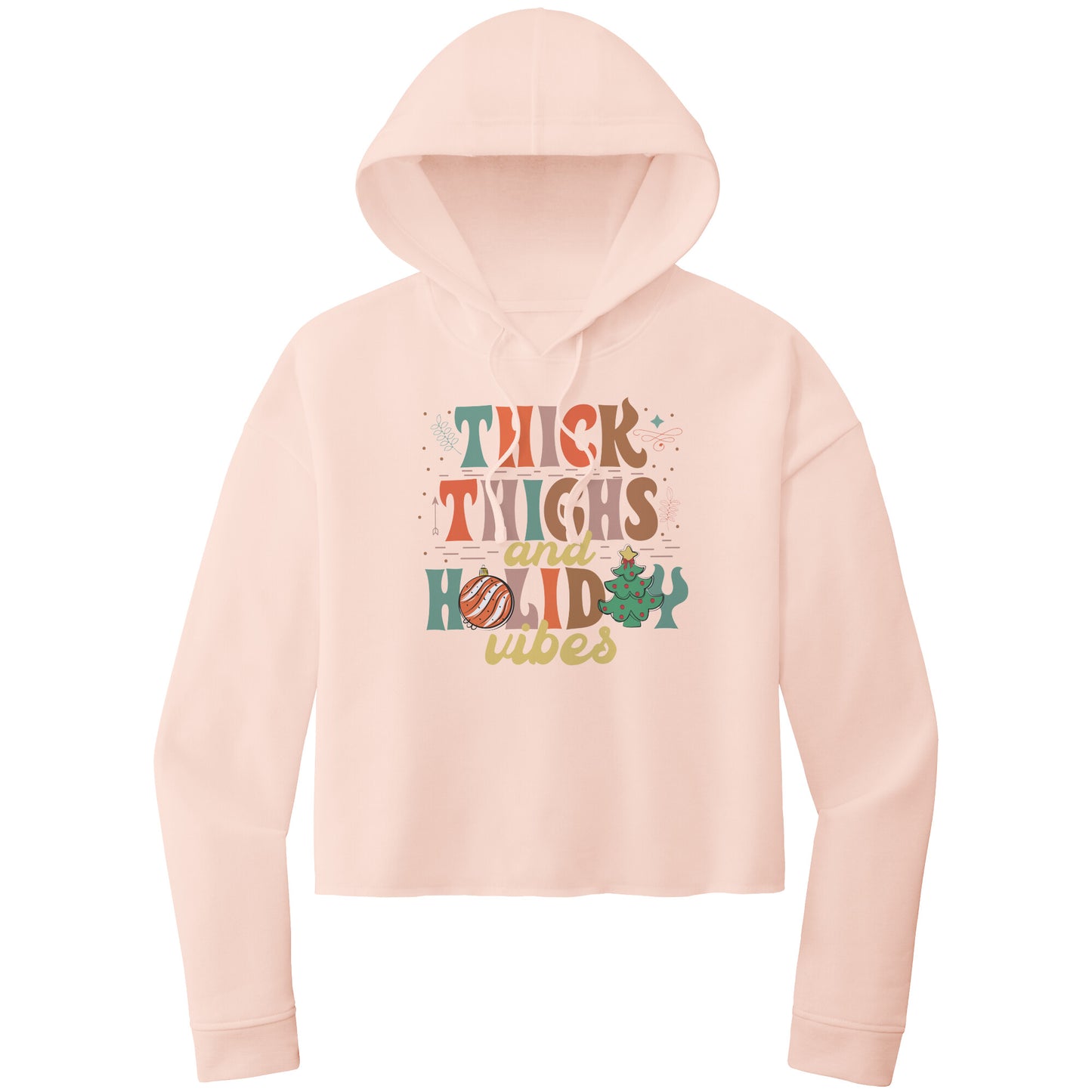 Thick Thighs and Holiday Vibes, Cropped Christmas Sweatshirt, Cropped Christmas Hoodie, Christmas Cropped Hoodie, Gift for Her