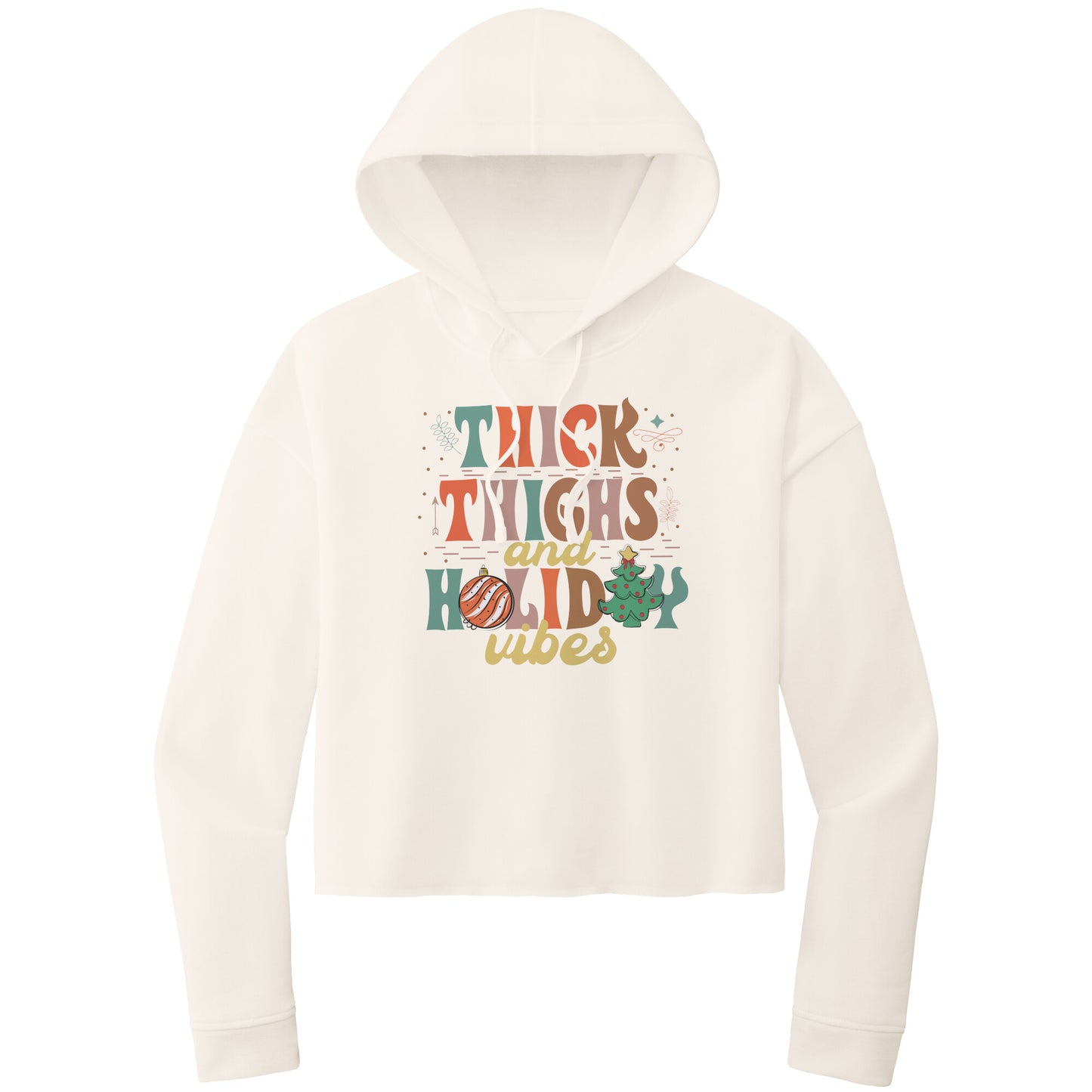 Thick Thighs and Holiday Vibes, Cropped Christmas Sweatshirt, Cropped Christmas Hoodie, Christmas Cropped Hoodie, Gift for Her