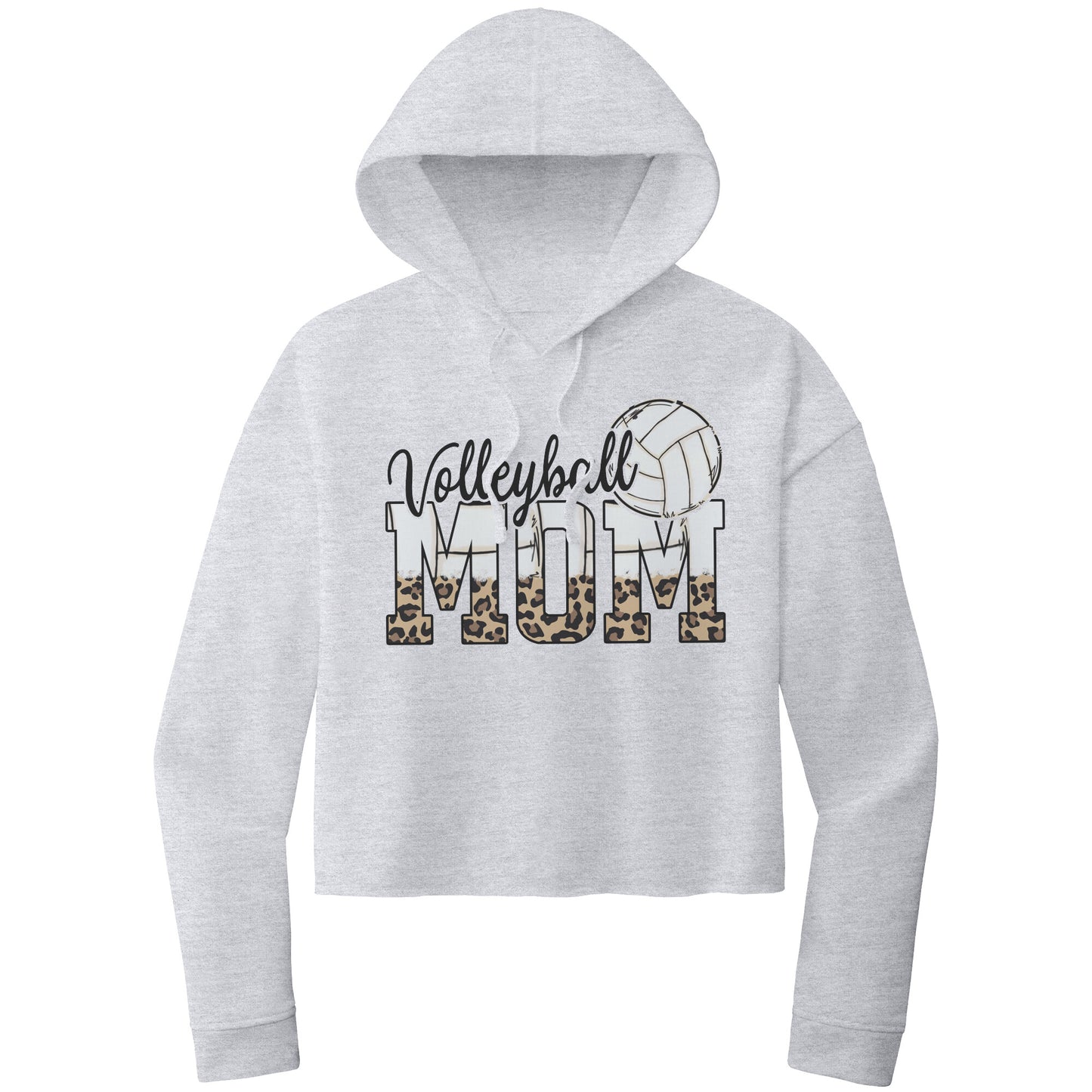 Volleyball Mom Cropped Sweatshirt, Leopard Volleyball Mom Hooded Sweatshirt, Volleyball Mom Shirt