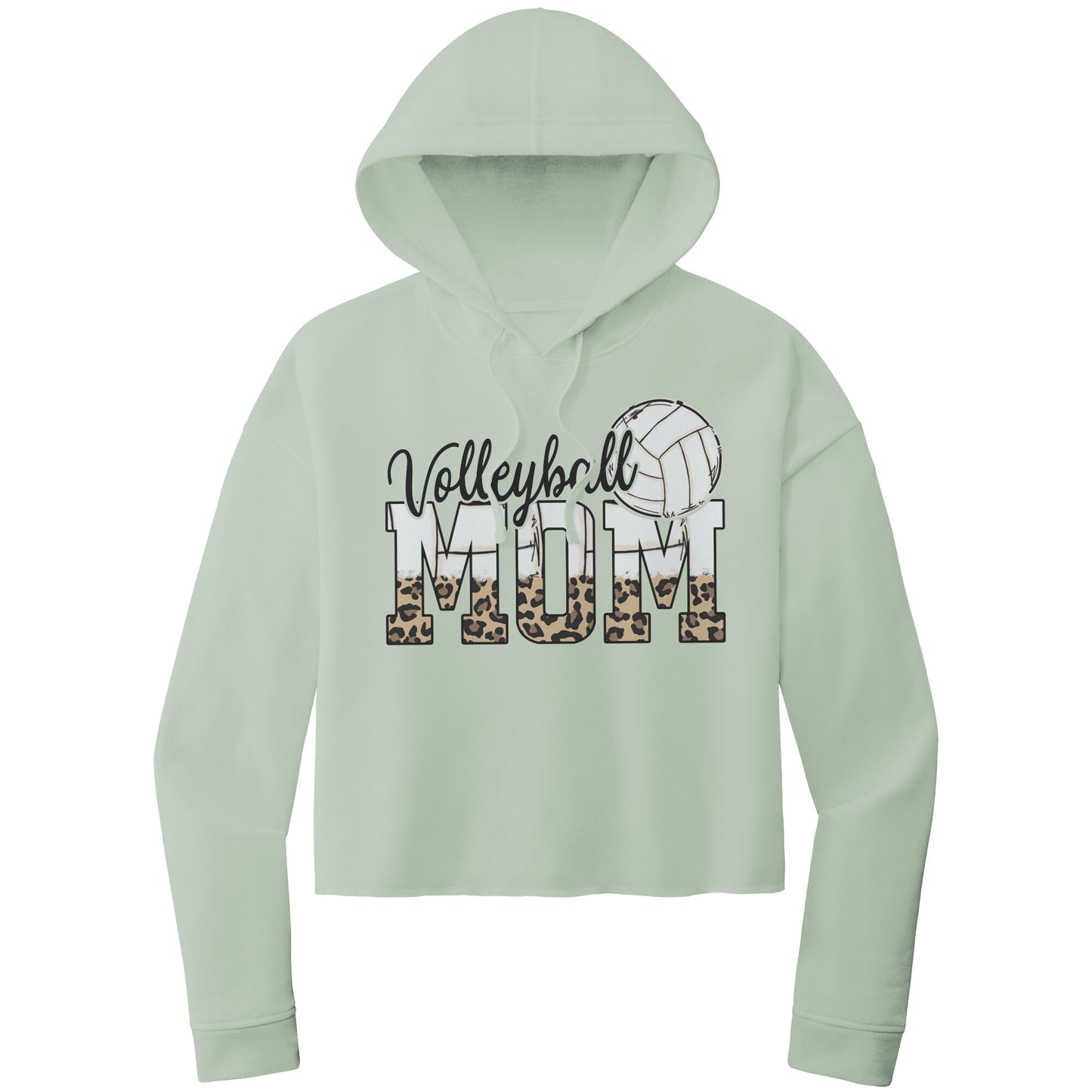 Volleyball Mom Cropped Sweatshirt, Leopard Volleyball Mom Hooded Sweatshirt, Volleyball Mom Shirt
