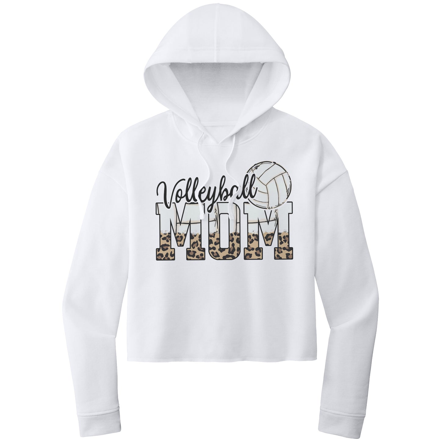 Volleyball Mom Cropped Sweatshirt, Leopard Volleyball Mom Hooded Sweatshirt, Volleyball Mom Shirt
