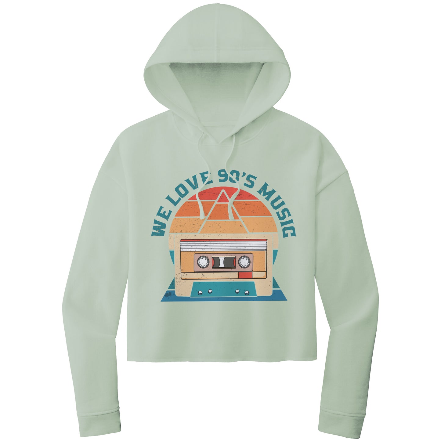 We Love 90's Music Retro Cropped Hoodie, 90's Retro Cropped Hoodie, Retro Hoodie Sweatshirt, Cassette Tape Hoodie