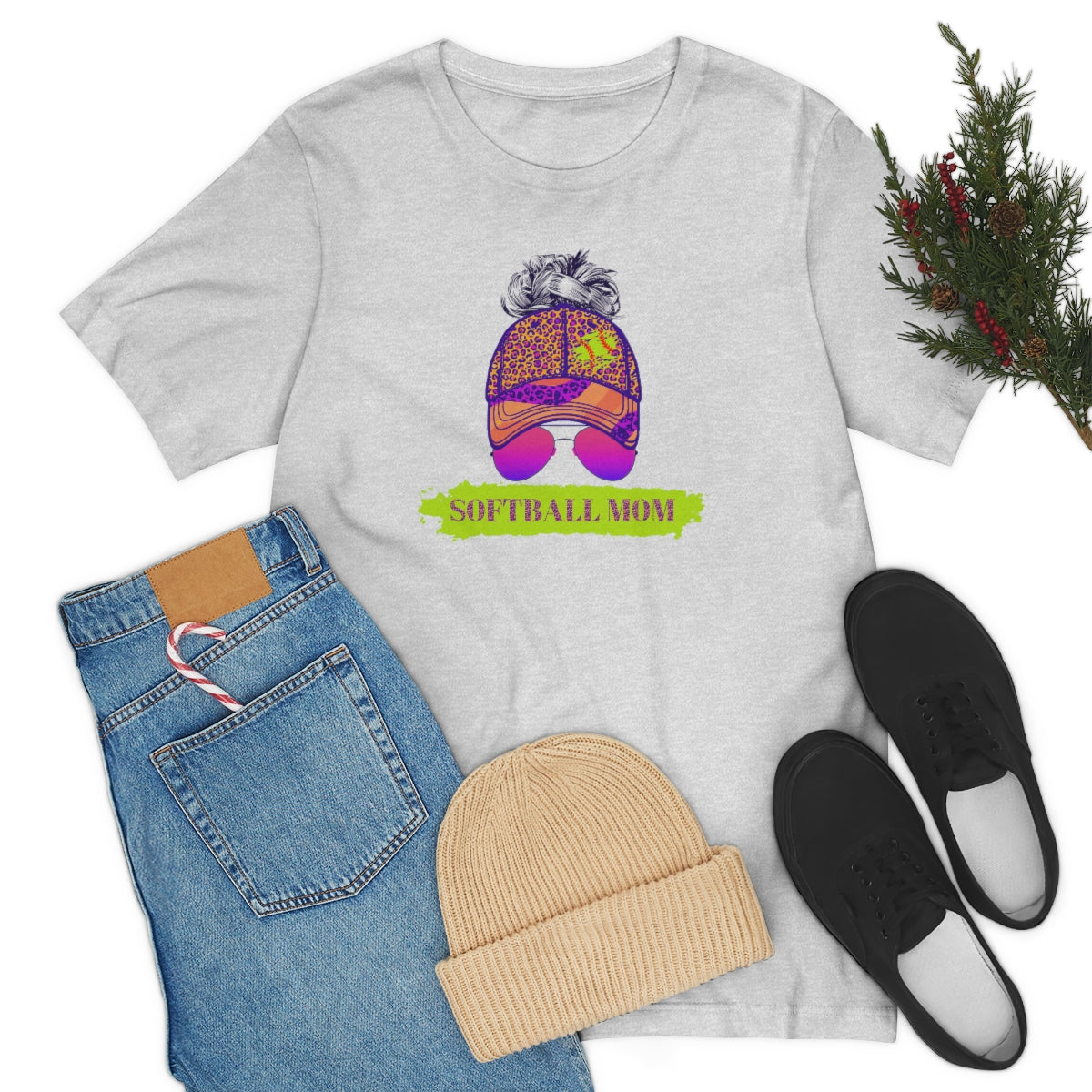 Color Pop Softball Mom Shirt | Softball tees | Women's softball Shirt | Cute softball shirts | Baseball Hat and Sunglasses | Team gifts