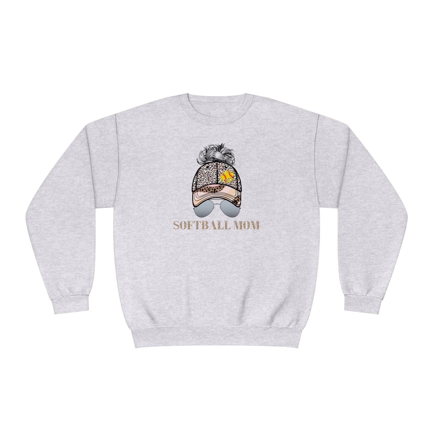 Leopard Softball Mom Sweatshirt | Softball tees | Women's softball Shirt | Cute softball shirts | Baseball Hat and Sunglasses | Team gifts