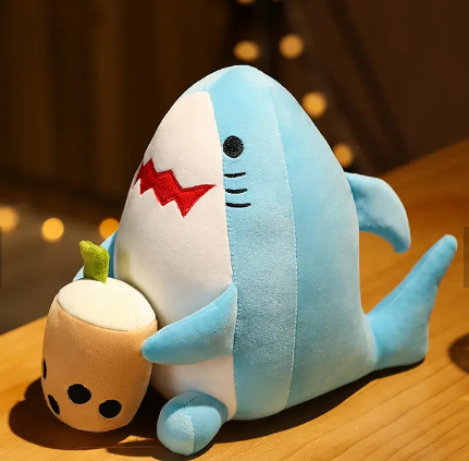 Boba Shark Soft Plushie, Shark Soft Plushie - 8inch Plushie