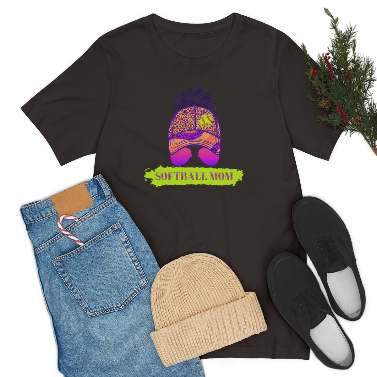 Color Pop Softball Mom Shirt | Softball tees | Women's softball Shirt | Cute softball shirts | Baseball Hat and Sunglasses | Team gifts