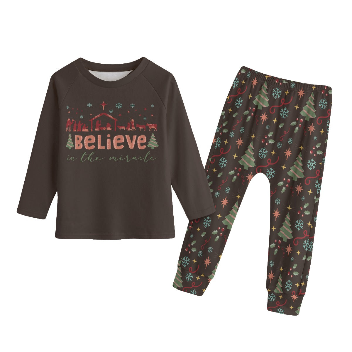 Matching Family Christmas Pajamas, Christian Christmas Pajamas, Believe in the Miracle, Jesus Christmas Pajamas