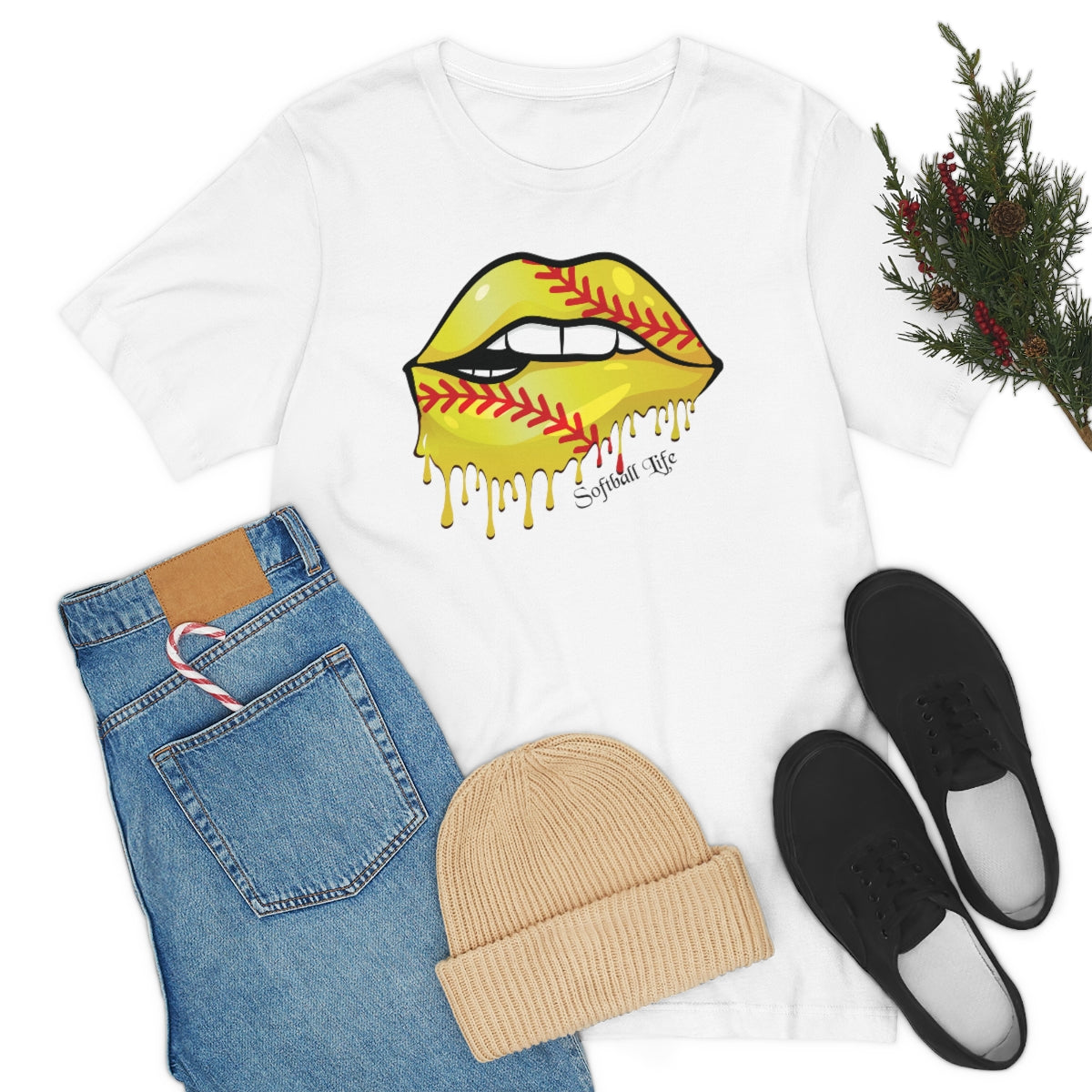 Softball Lips Softball Mom Tshirt | Softball tees | Women's softball Shirt | Cute softball shirts | Dripping Lips | Team gifts