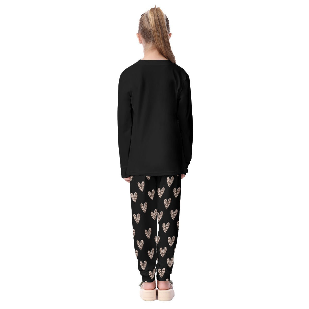 Designs by Em - Leopard Heart Youth Stretch Pajamas