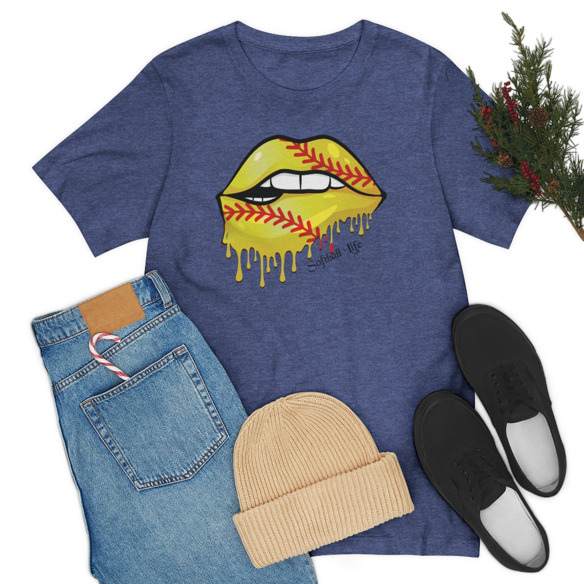 Softball Lips Softball Mom Tshirt | Softball tees | Women's softball Shirt | Cute softball shirts | Dripping Lips | Team gifts