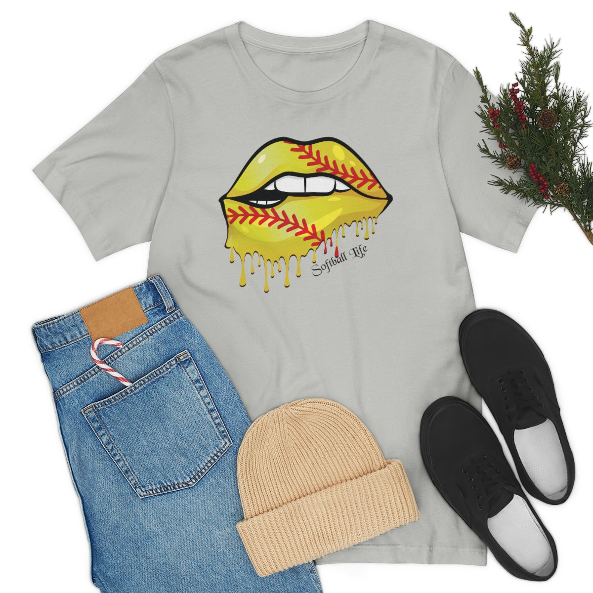 Softball Lips Softball Mom Tshirt | Softball tees | Women's softball Shirt | Cute softball shirts | Dripping Lips | Team gifts