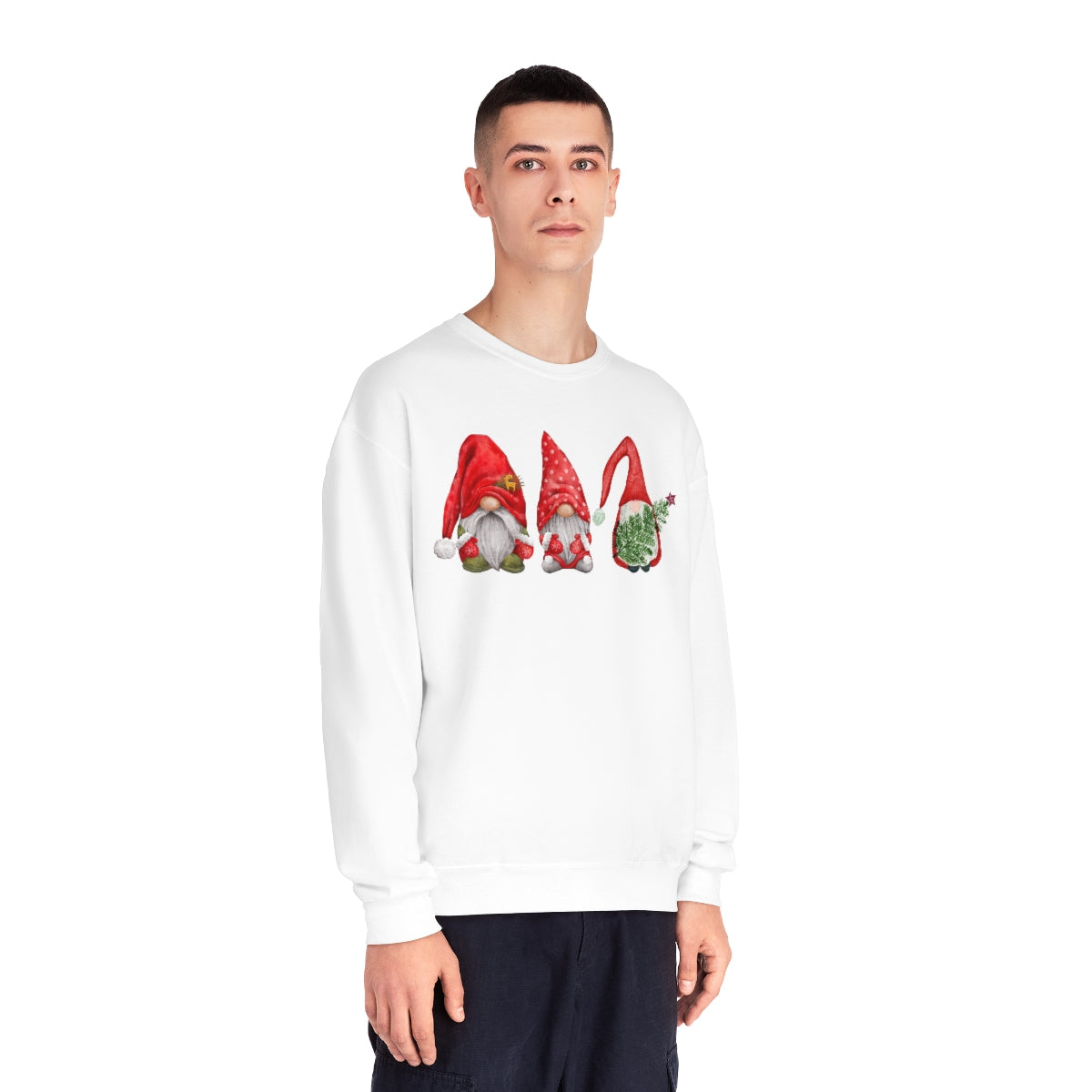 Santa Watercolor Gnomes Christmas Sweatshirt, Christmas Sweatshirt, Christmas Gnomes Shirt, Holiday Shirt