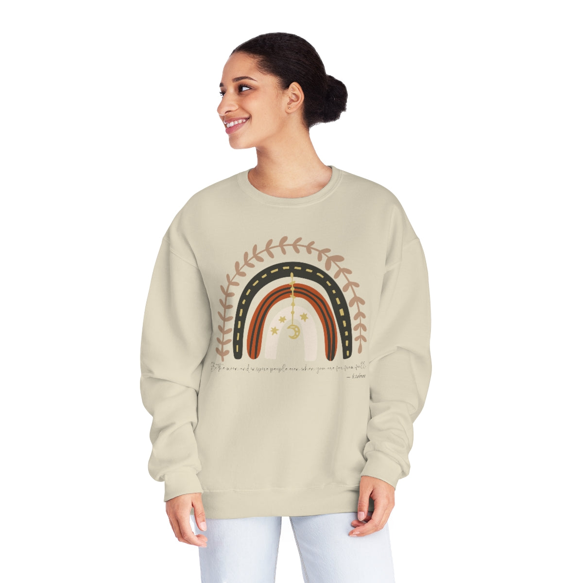 Boho Rainbow Sweatshirt, Rainbow Shirt, Love Rainbow Shirt, Sweatshirt for Women, Be the Moon Shirt, Inspire People Shirt