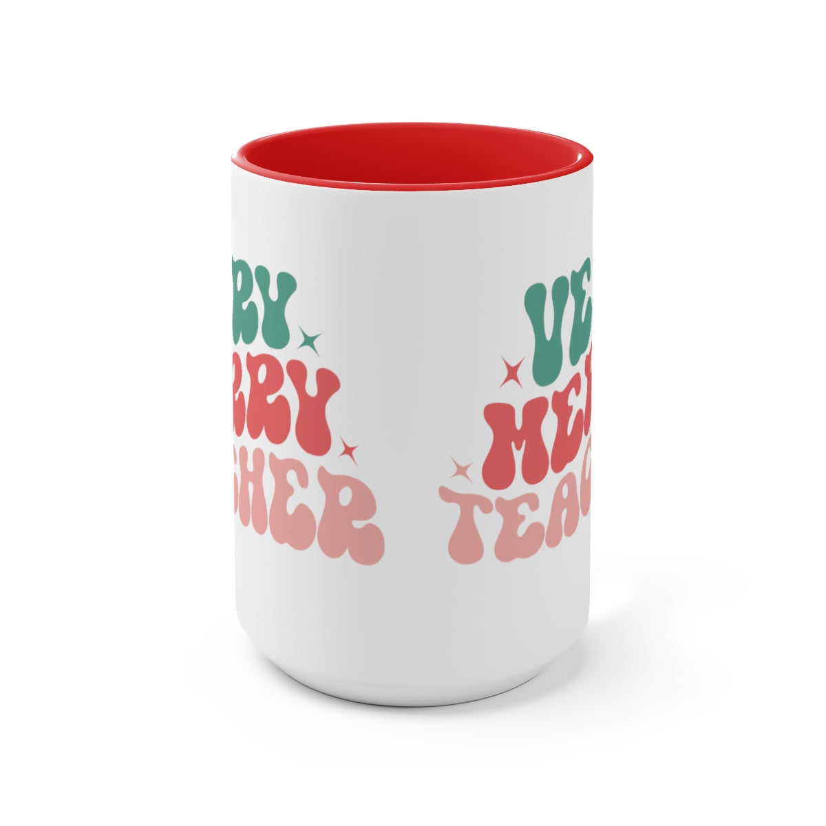 15oz Two Tone Christmas Coffee Mug, Very Merry Teacher Mug, Christmas Mug, Hippie Mug, Merry Christmas Mug