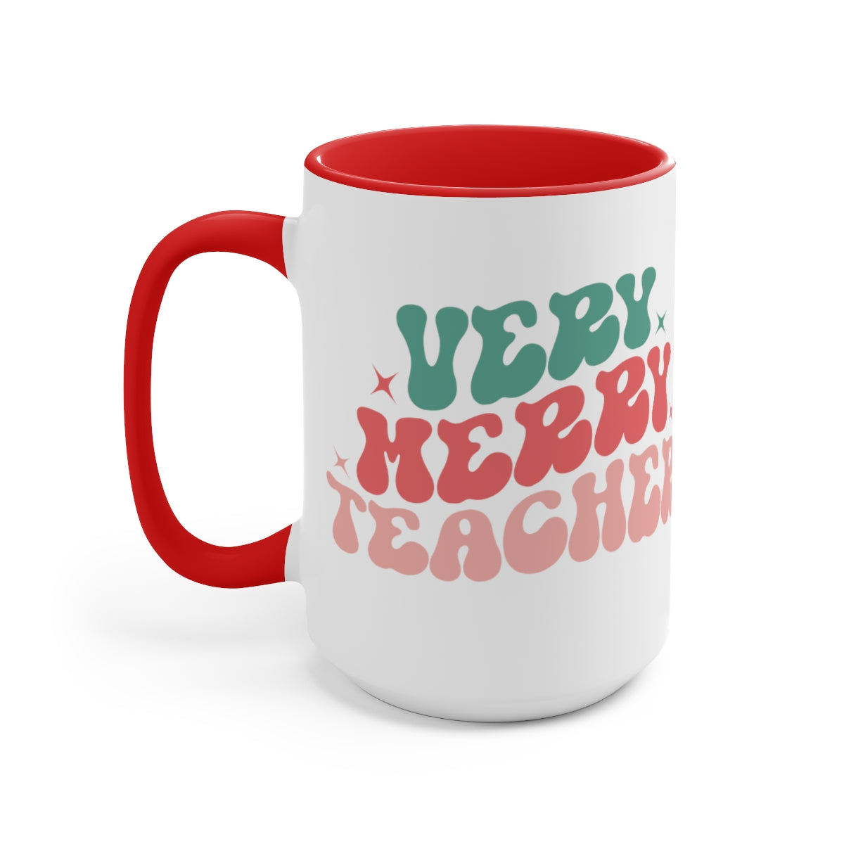 15oz Two Tone Christmas Coffee Mug, Very Merry Teacher Mug, Christmas Mug, Hippie Mug, Merry Christmas Mug