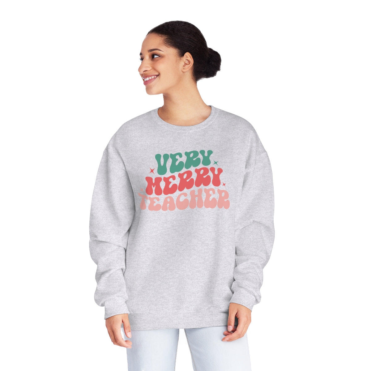 Very Merry Teacher Hippie Christmas Sweatshirt, Christmas Shirts for Women, Shirts for Christmas