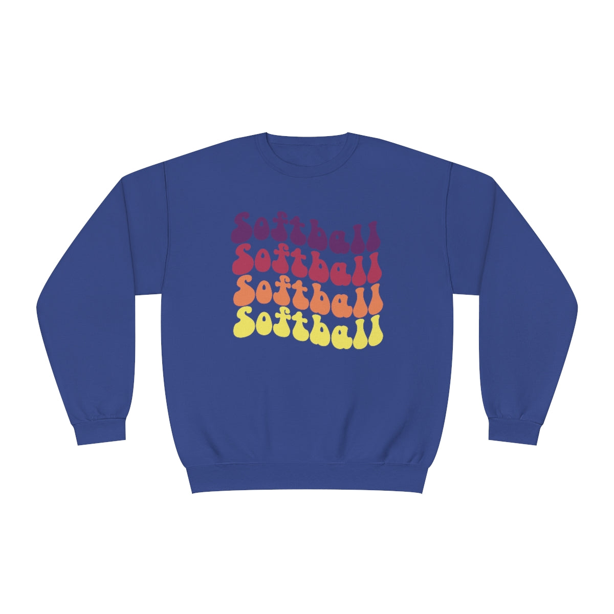 Colorful Hippie Text Softball Sweatshirt | Softball tees | Women's softball Shirt | Cute softball shirts | Groovy Text | Team gifts