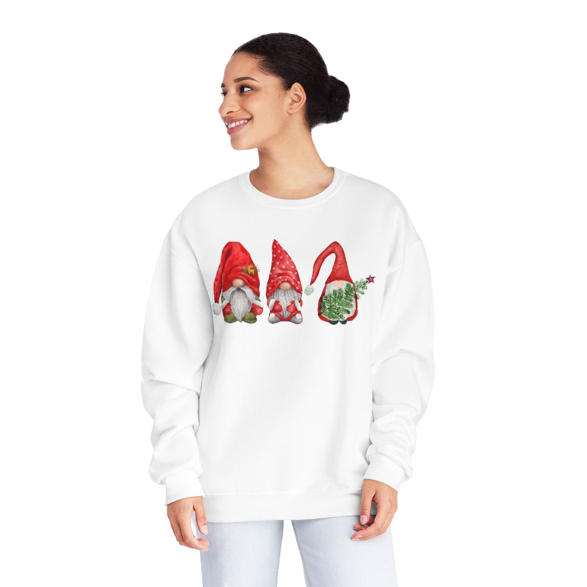 Santa Watercolor Gnomes Christmas Sweatshirt, Christmas Sweatshirt, Christmas Gnomes Shirt, Holiday Shirt