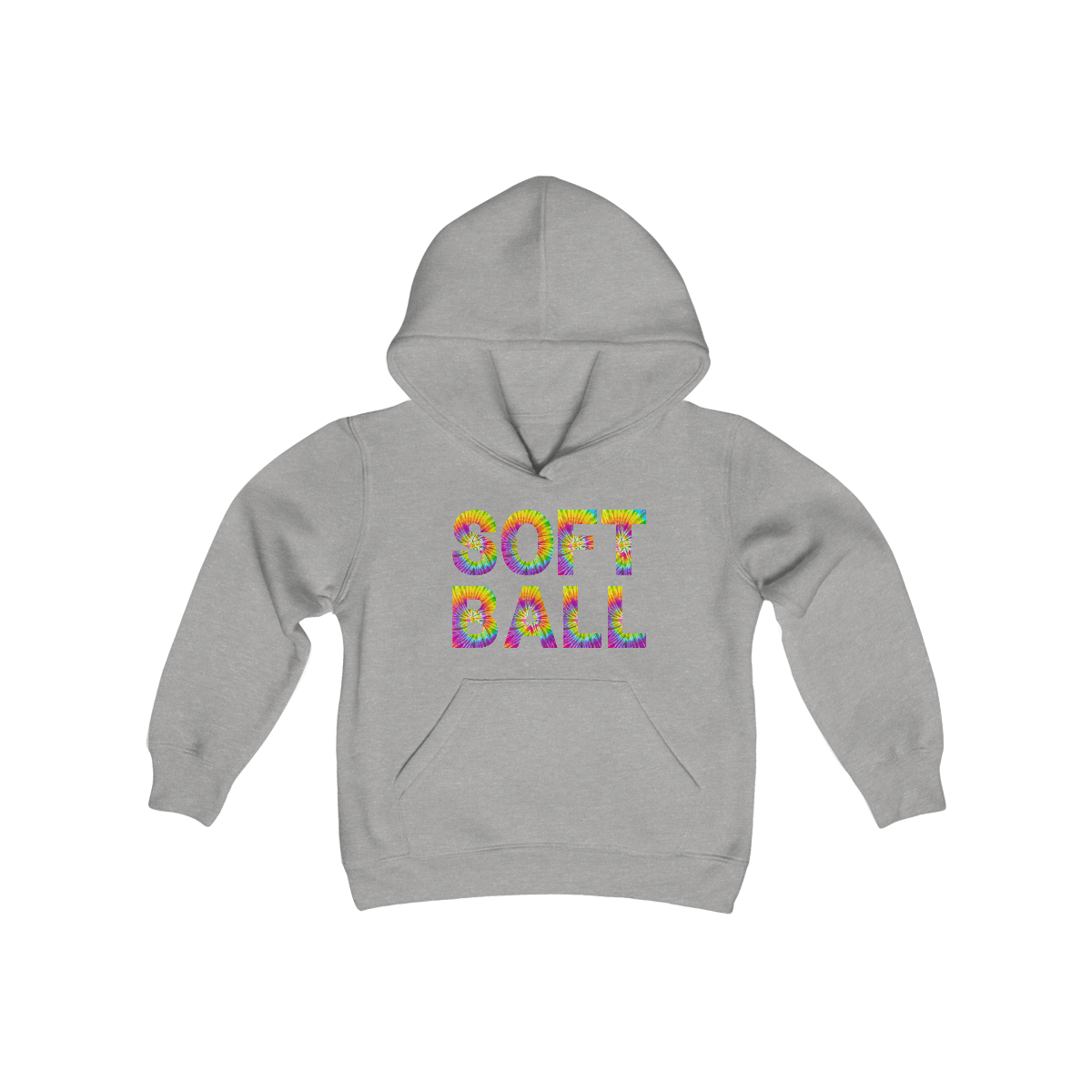 Youth Softball Hoodie, Softball Sweatshirt for Youth, Tie Dye Softball Shirt, Girls Softball Shirt, Softball Gifts