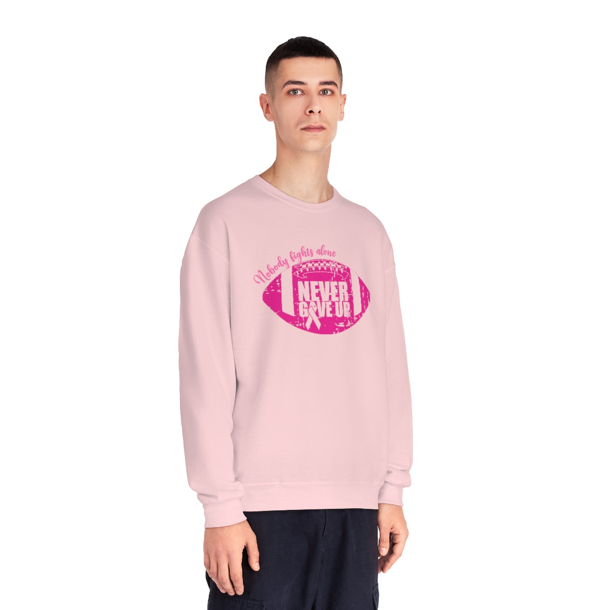 Breast Cancer Sweatshirt | Pink Ribbon Sweatshirt | Breast Cancer Awareness Sweatshirt | Football Sweatshirt | Fundraiser Crewneck