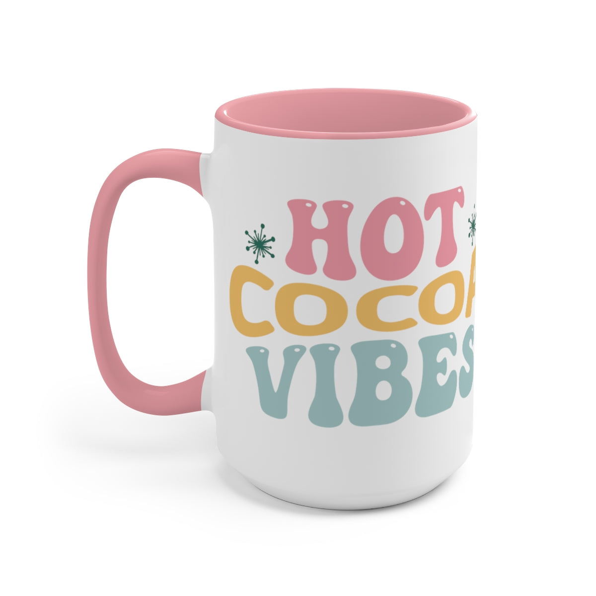 15oz Two Tone Christmas Coffee Mug, Hot Cocoa Vibes Mug, Christmas Mug, Hippie Mug, Hot Chocolate Mug