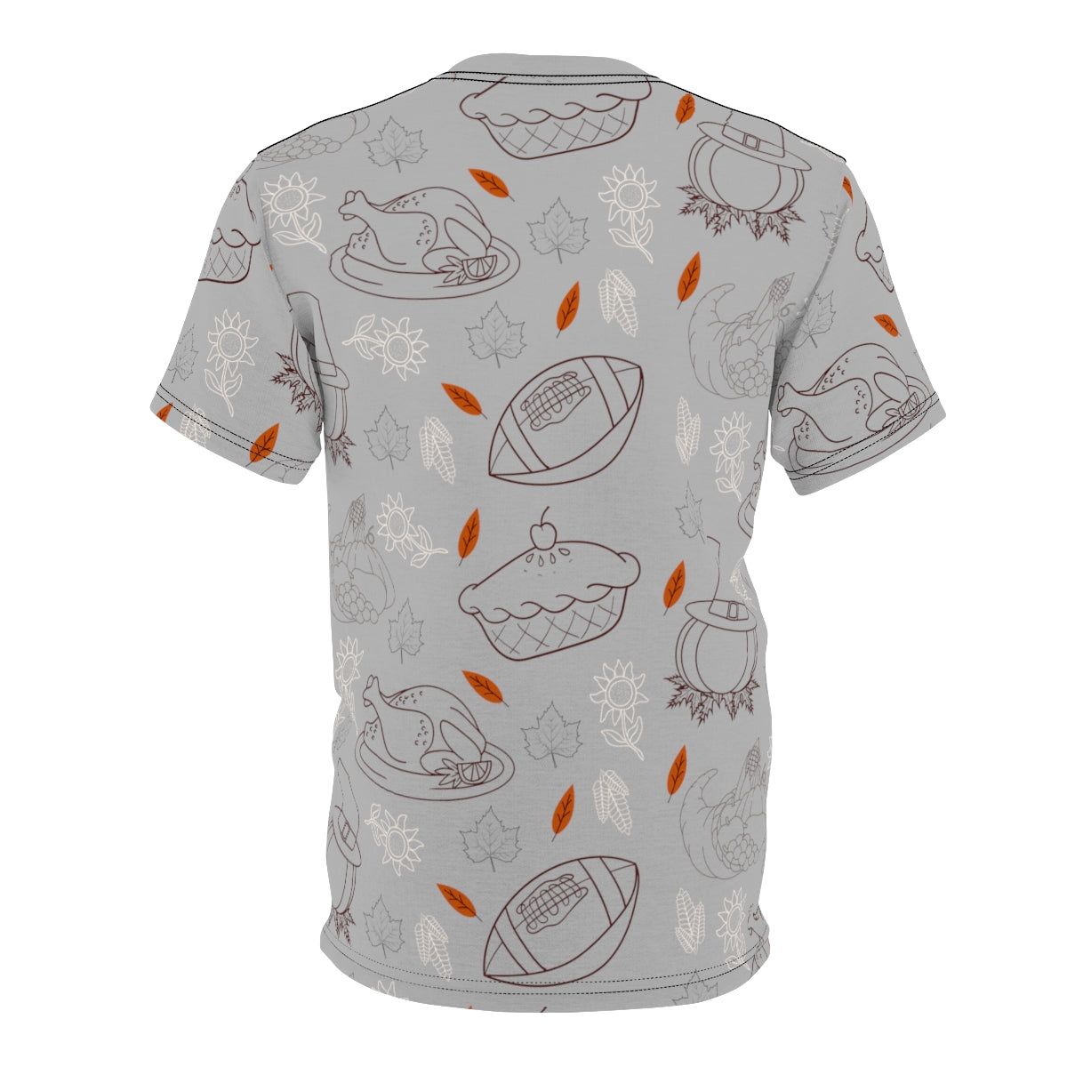 Thanksgiving Pattern All Over Print Shirt | Turkey Shirt | Apple Pie | Unisex AOP Shirt | Fall Shirt | Football Shirt