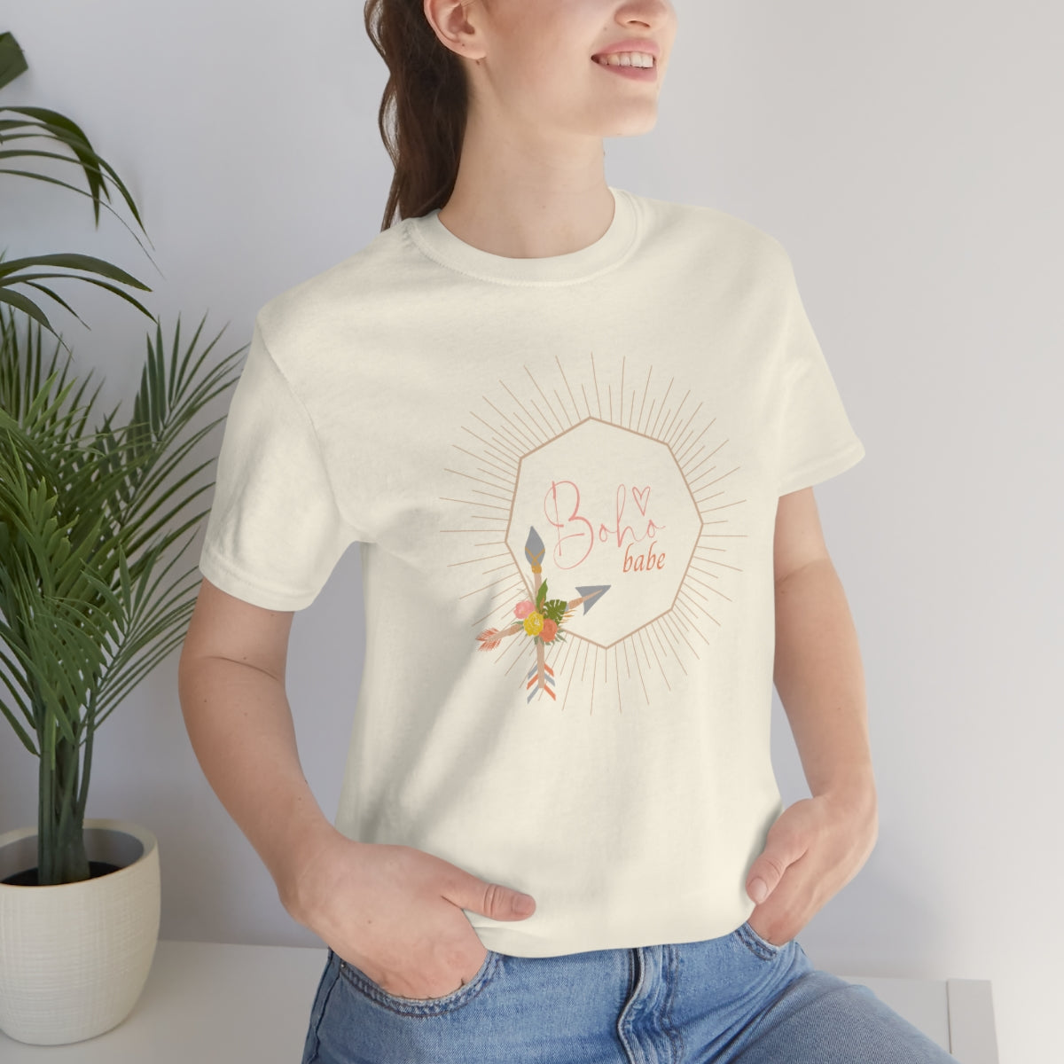 Boho Babe Sunburst Shirt, Arrows with Flowers Shirt, Boho Flowers Shirt, Gold Starburst Shirt