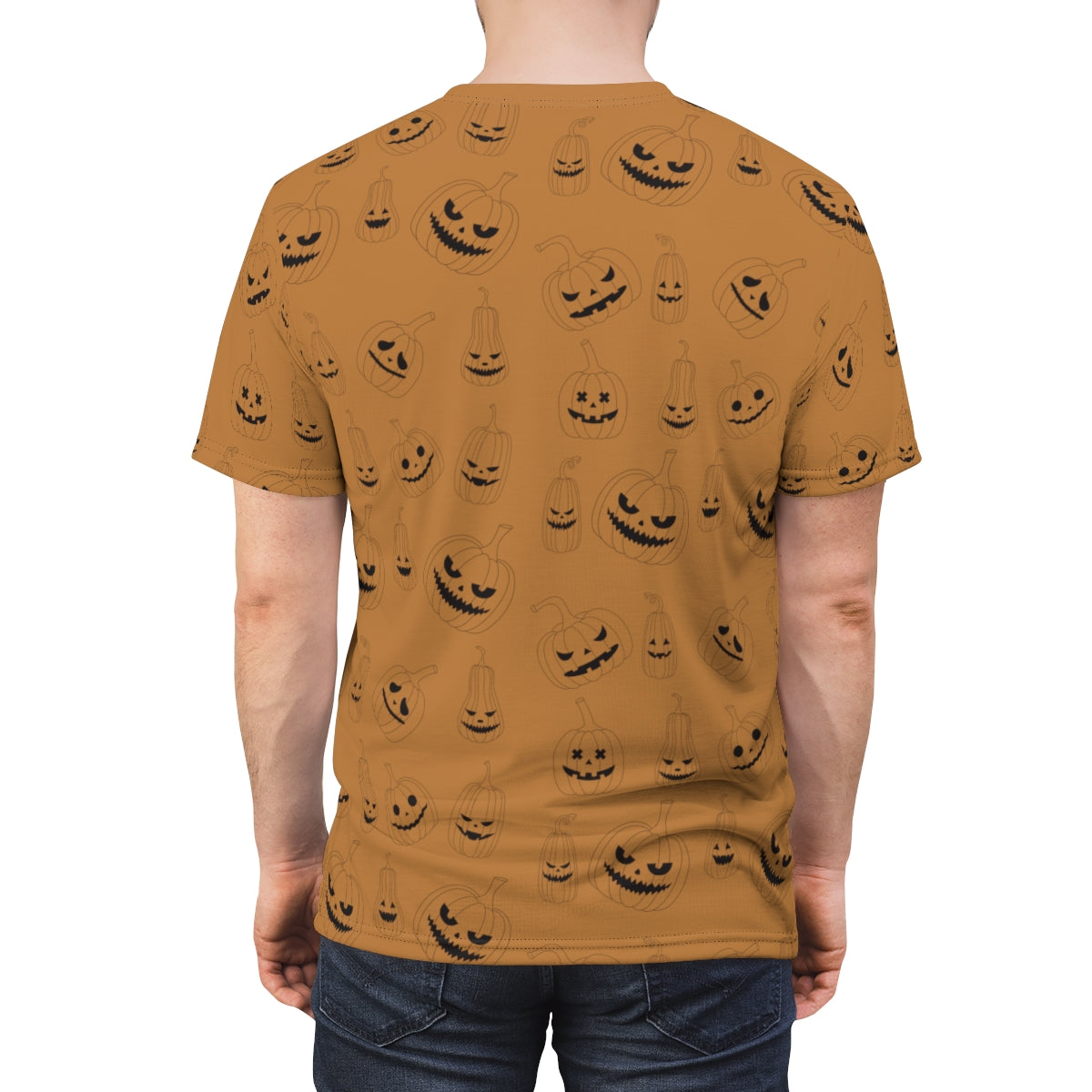 Halloween Pattern All Over Print Shirt | Jack-o-lantern | Spooky Halloween Shirt | Unisex AOP Shirt | Pumpkin Shirt | Halloween Shirt