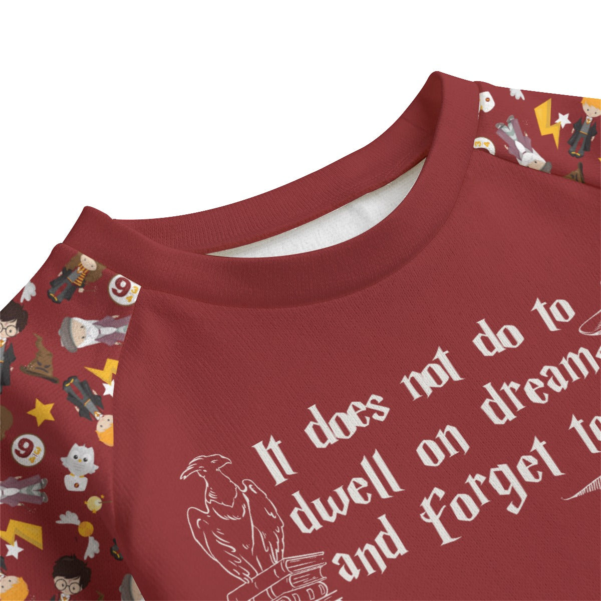 Matching Wizard Family Pajamas, Wizard School Matching Pajamas, Wand, Forget to Live Saying, Polyester Pajamas