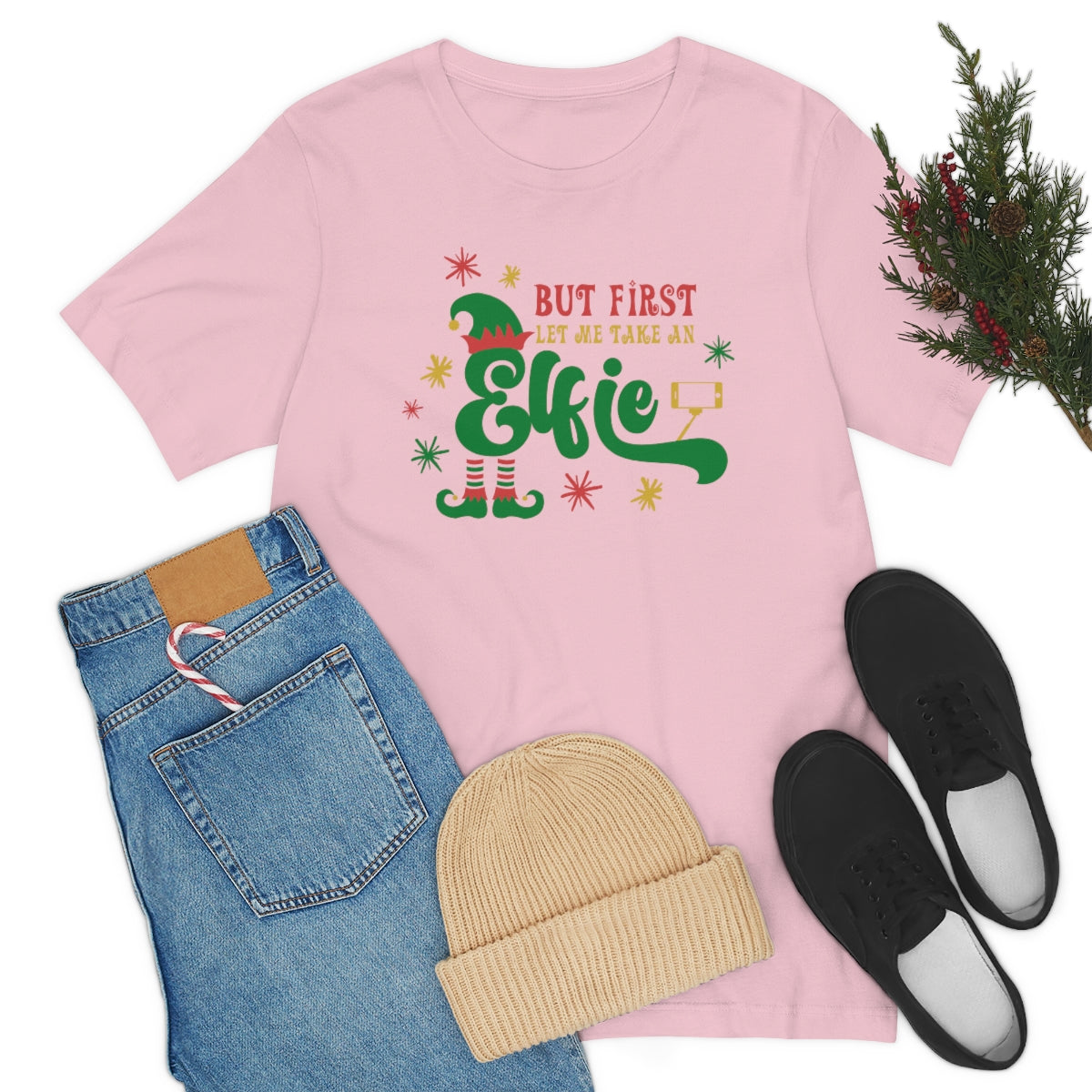 Elfie Shirt, Christmas Shirts for Women, Christmas Tee, Christmas TShirt, Shirts For Christmas, Cute Christmas t-shirt, Holiday Tee