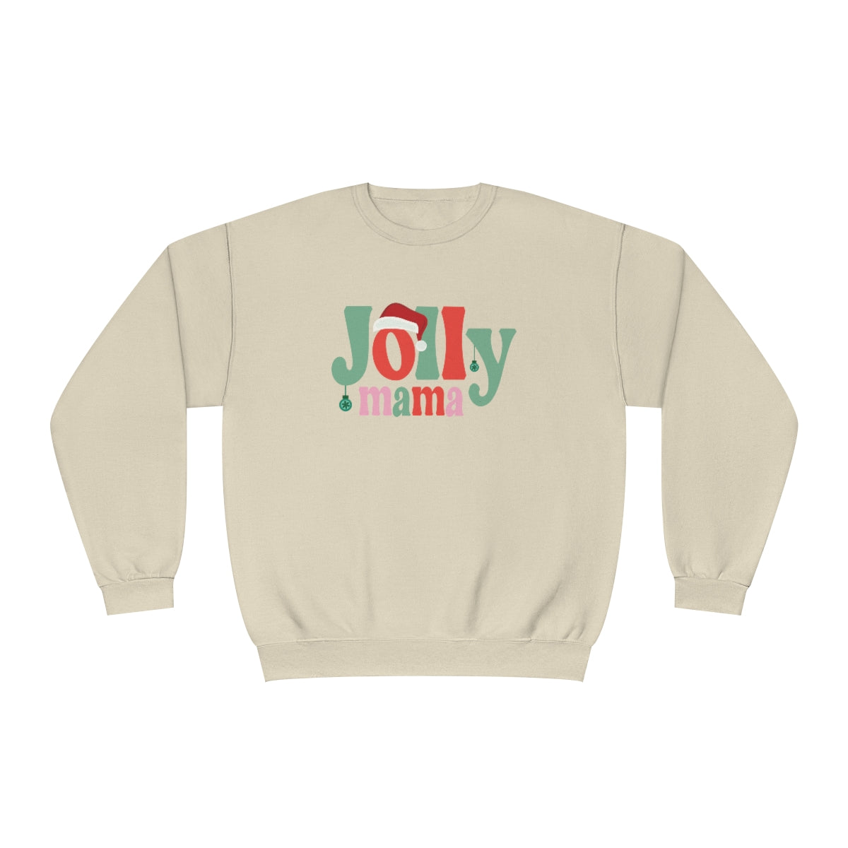 Hippie Jolly Mama Christmas NuBlend Fleece Crewneck Sweatshirt - Sizes S - 3XL