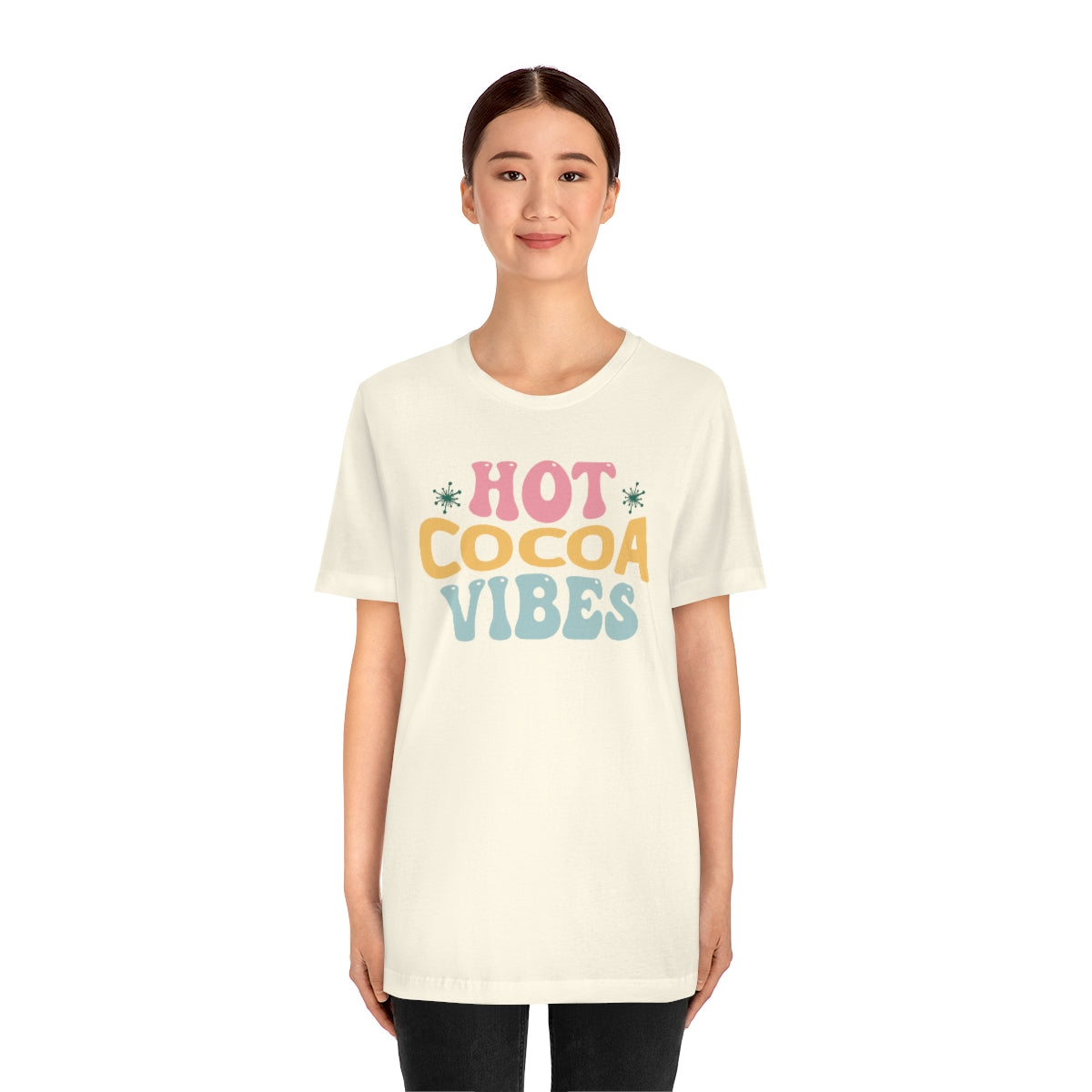 Hot Cocoa Vibes Hippie Christmas Tshirt, Christmas Shirts for Women, Christmas Tee, Shirts for Christmas