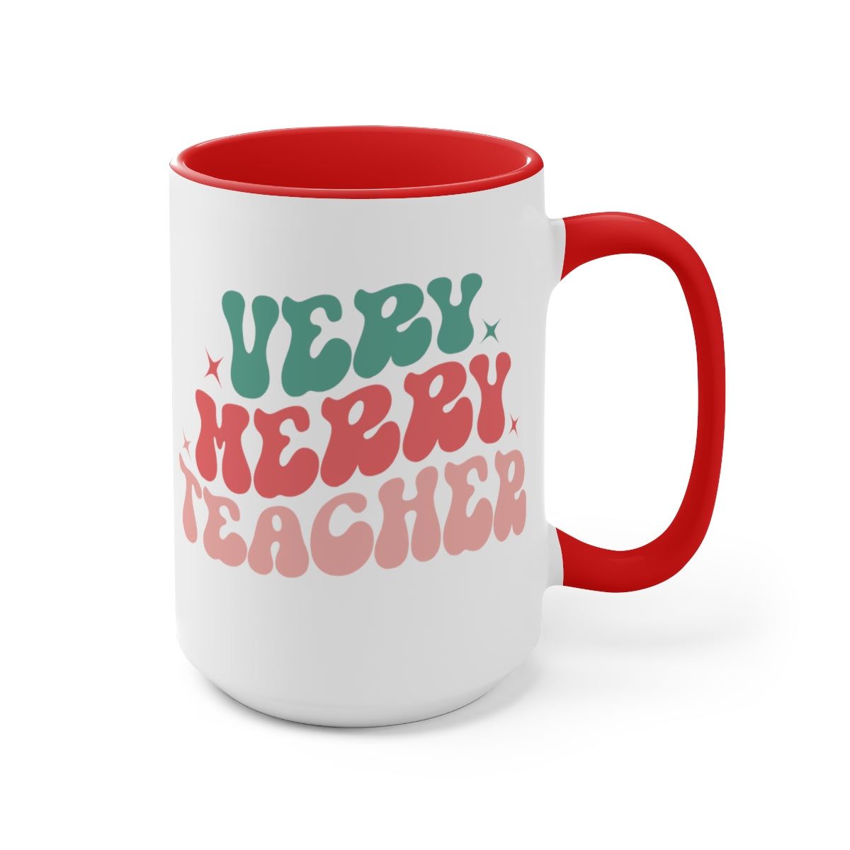 15oz Two Tone Christmas Coffee Mug, Very Merry Teacher Mug, Christmas Mug, Hippie Mug, Merry Christmas Mug