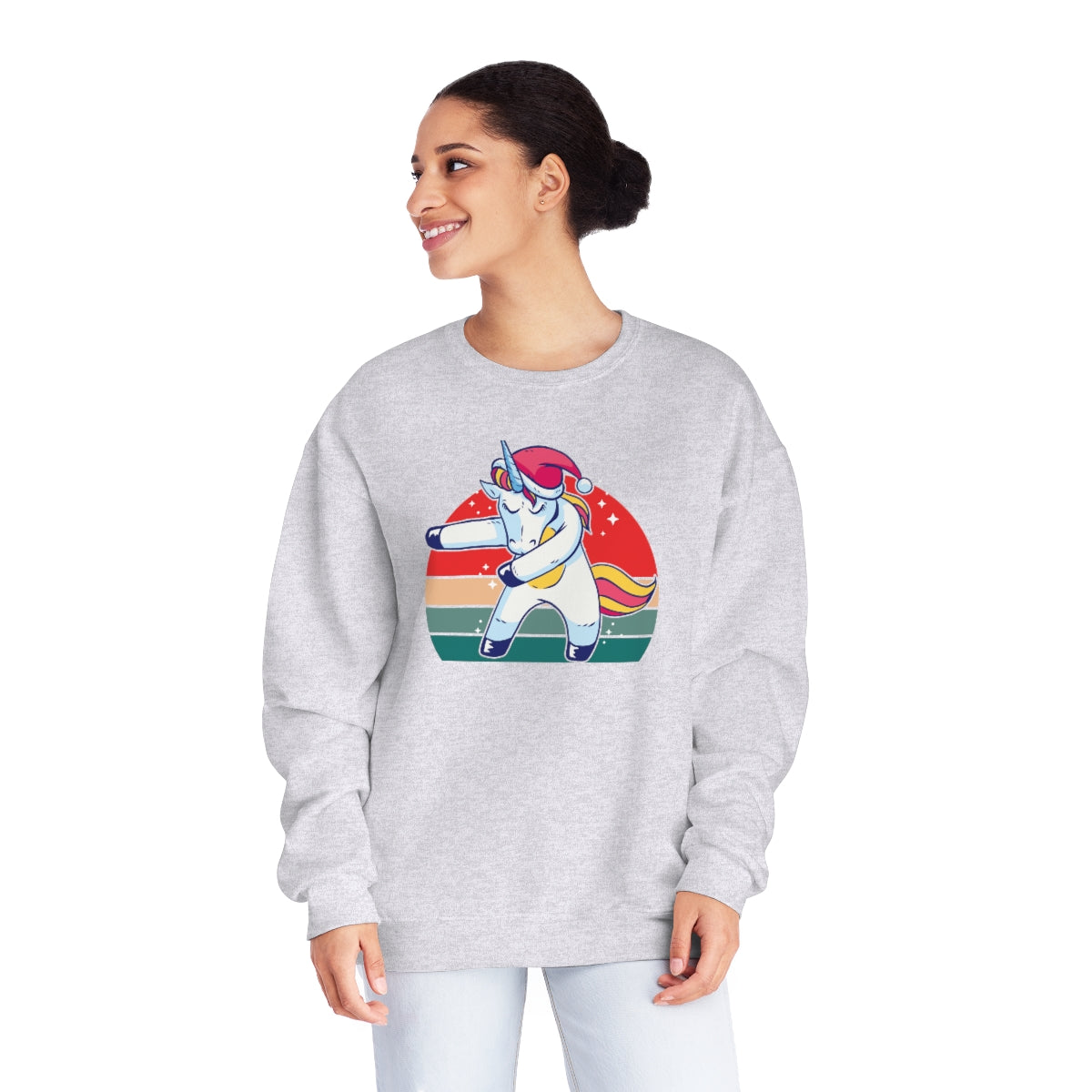 Christmas Unicorn Dab NuBlend® Crewneck Sweatshirt - Sizes S - 3XL