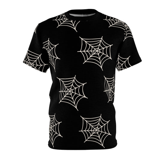 Halloween All Over Print Shirt | Spider Web Print Shirt | Spooky Halloween Shirt | Unisex AOP Shirt