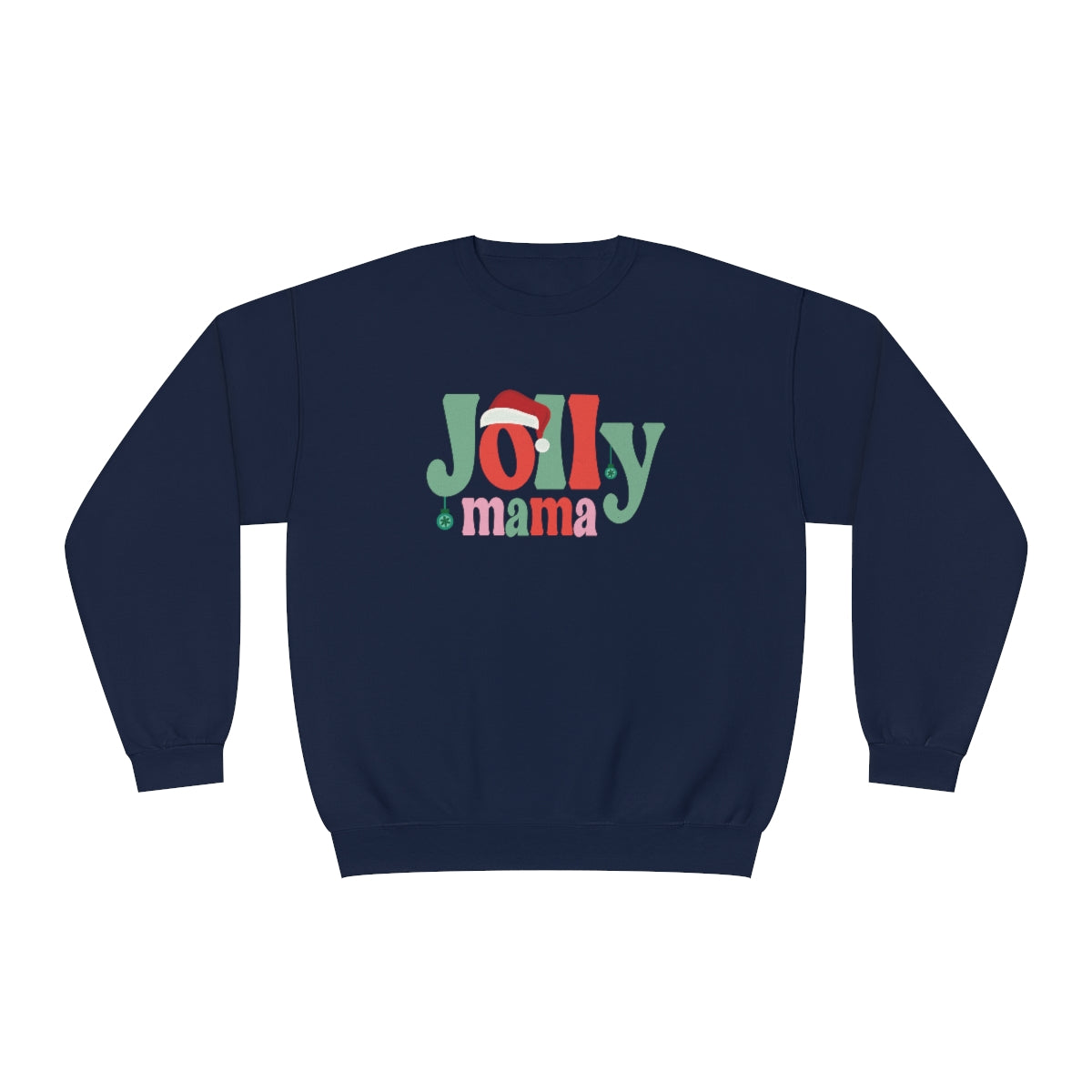 Hippie Jolly Mama Christmas NuBlend Fleece Crewneck Sweatshirt - Sizes S - 3XL