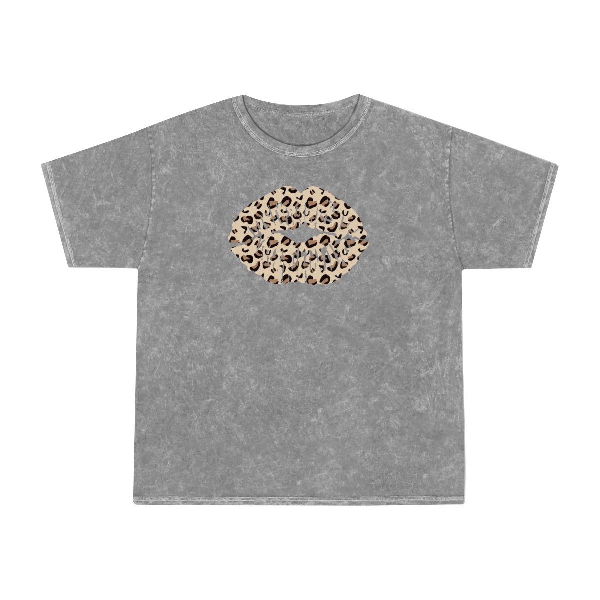 Leopard Kiss Print - Mineral Wash T-Shirt - Sizes S - 2XL