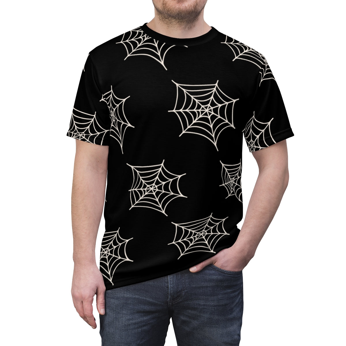 Halloween All Over Print Shirt | Spider Web Print Shirt | Spooky Halloween Shirt | Unisex AOP Shirt