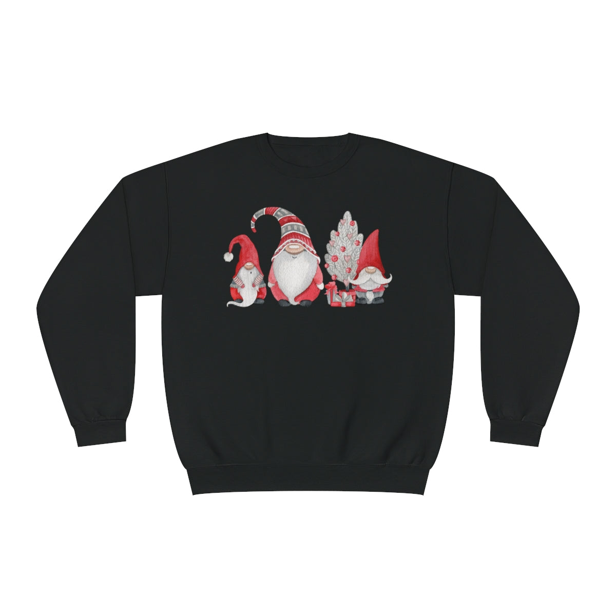 Grey and Red Watercolor Christmas Gnomes Sweatshirt, Christmas Sweatshirt, Gnome Shirt, Christmas Tree Shirt, Holiday Shirt