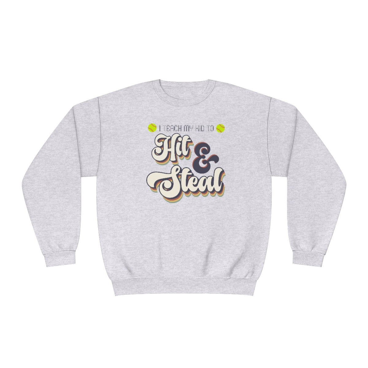 Hit and Steal Softball Mom Sweatshirt | Softball tees | Women's softball Shirt | Cute softball shirts | Hit and Steal | Team gifts